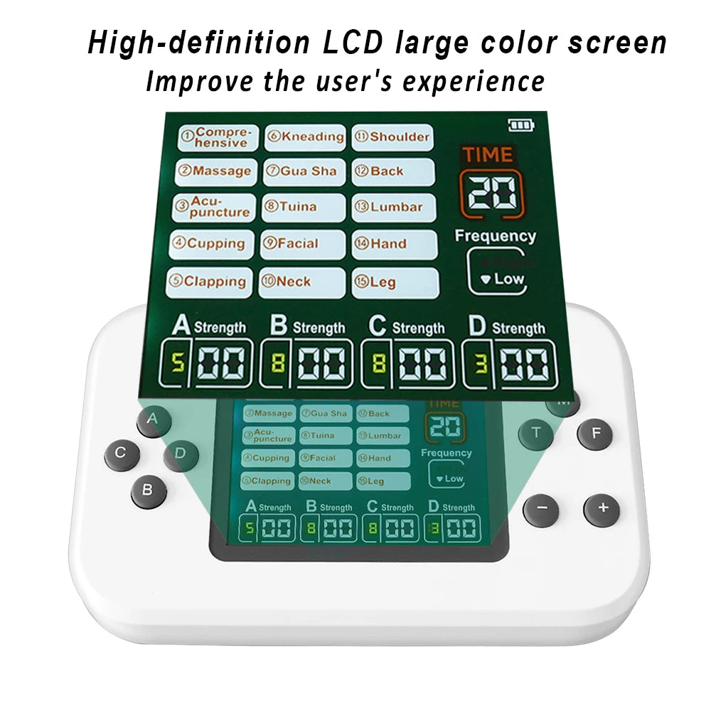 Raiuleko TENS EMS Massager – 4 Output, 30 Levels, 15 Modes TENS EMS Massager Qst
