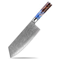 XITUO 7" Damascus Steel Japanese Cleaver Knife | Sharp Butcher Damascus Cleaver Knife Qst Cleaver Knife