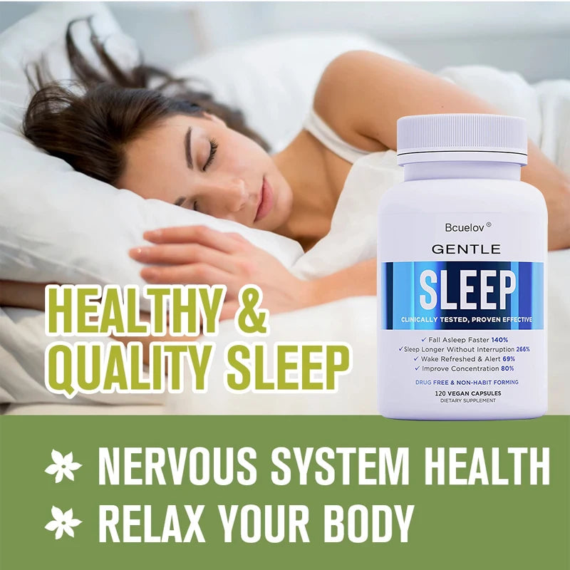 Bcuelov Sleep Support Capsules – Melatonin, GABA & Ashwagandha Sleep Support Supplement Qst