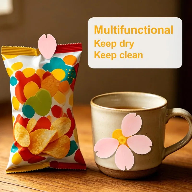 Sakura Magnetic Bag Sealing Clips – Petal Fridge Clips Set Magnetic Sealing Clips Qme