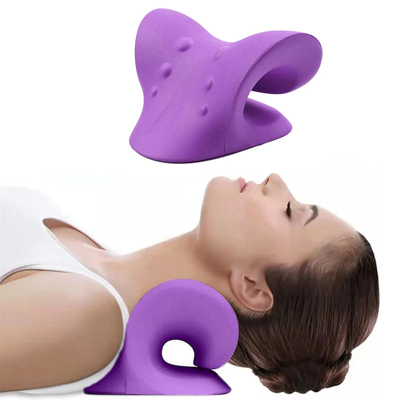 Neck Shoulder Relaxer – Ergonomic Cervical Stretch Massage Pillow Neck Massage Pillow Qst Ivory