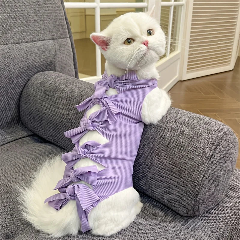 Cat Spay Recovery Wrap – Abdominal Protection Suit Cat Recovery Suit Qme