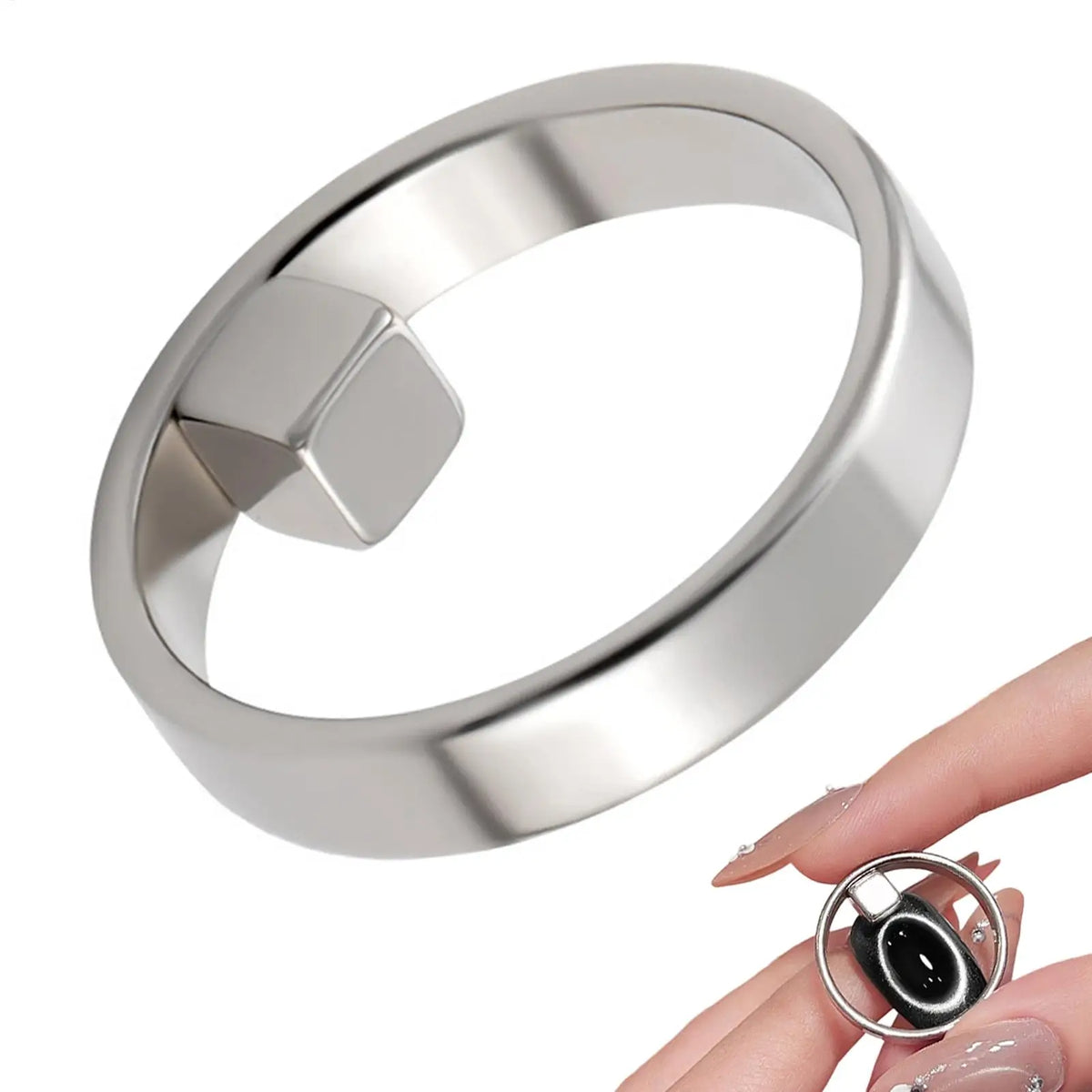 Magnetic Nail Art Ring Tool | Portable Cat-Eye Gel Magnet Nail Art Magnet Qme