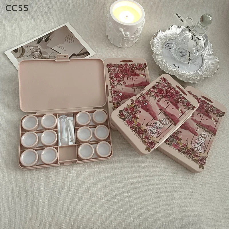 Contact Lens Travel Case Kit – Storage Box, Tweezers & Applicator Contact Lens Case Qst