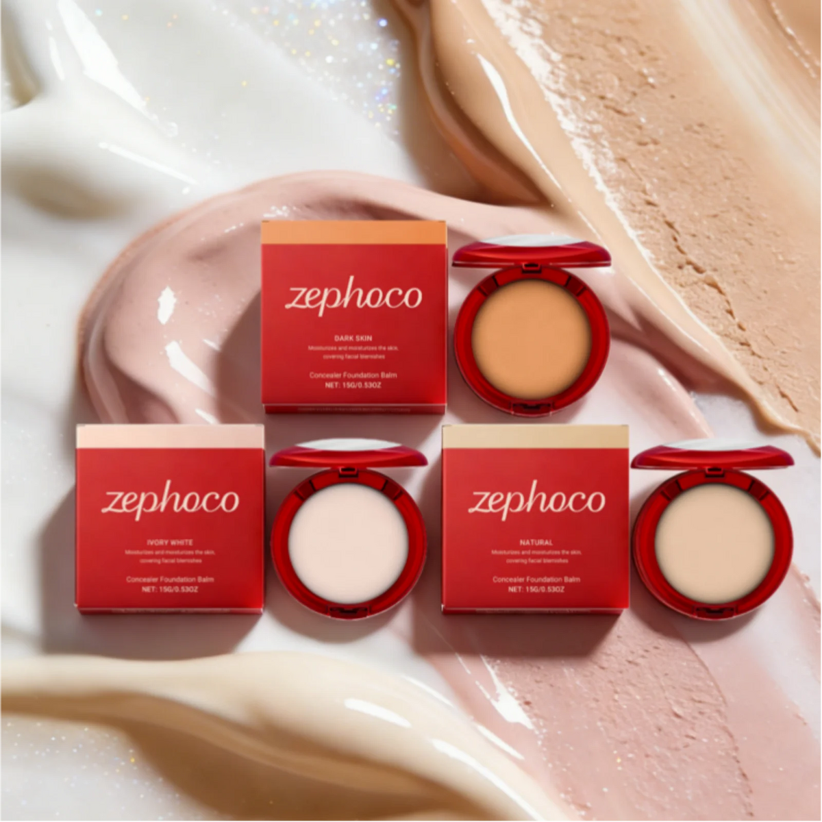 Zephoco Balm Foundation Cream – High Coverage Concealer 15g Foundation Cream Qst