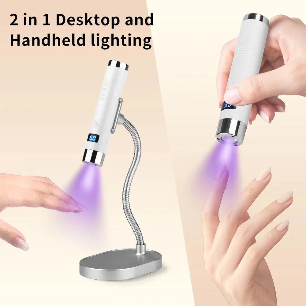Mini UV LED Nail Lamp – AI Sensor Cordless Gel Nail Dryer UV LED Nail Lamp Qst