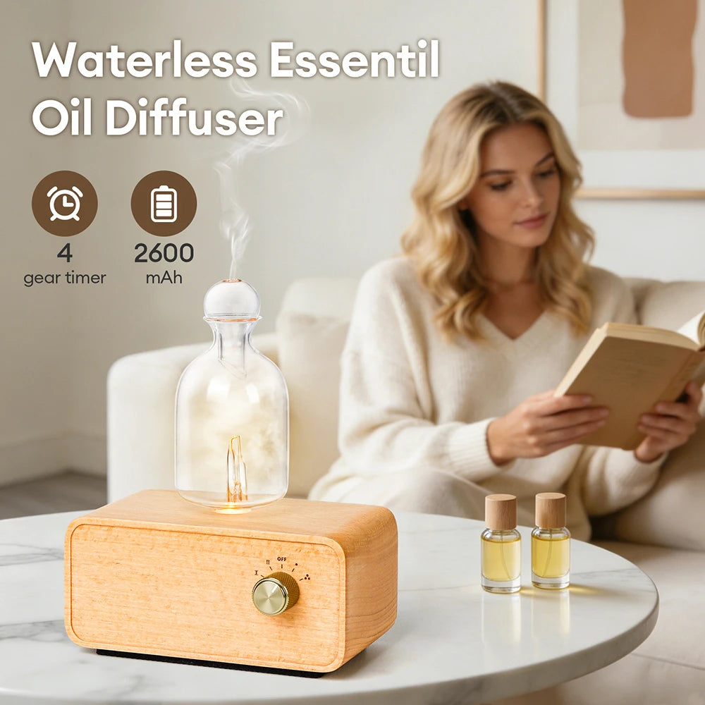 Waterless Essential Oil Nebulizer Diffuser – No Heat No Water Essential Oil Diffuser Qst
