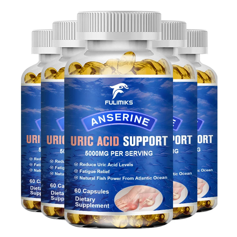Uric Acid Support Capsules – Tart Cherry, Milk Thistle & Dandelion Herbal Supplement Qst 5 BOX 60pcs Hot Sale