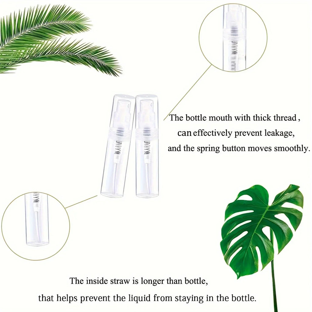 100 BPA-Free Clear Refillable Travel Spray Bottles 2ml 3ml Travel Spray Bottles Qme