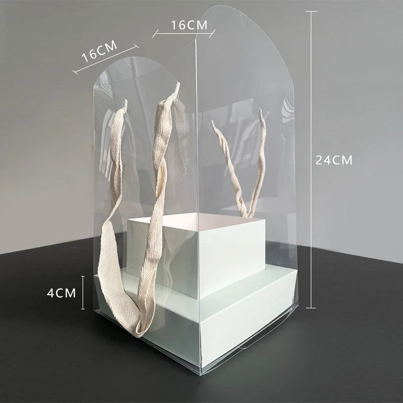 Rose Flower Hand Packaging Box – Waterproof Transparent Florist Florist Packaging Box Qme