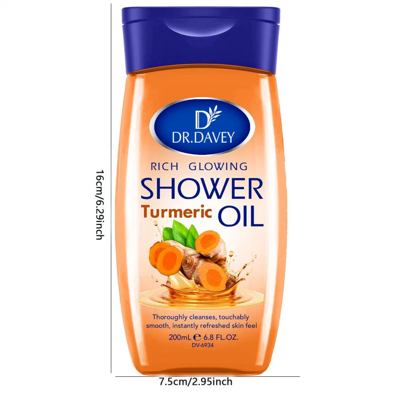 DR.DAVEY 200ml Turmeric Shower Oil – Moisturizing Body Wash Shower Oil Qst