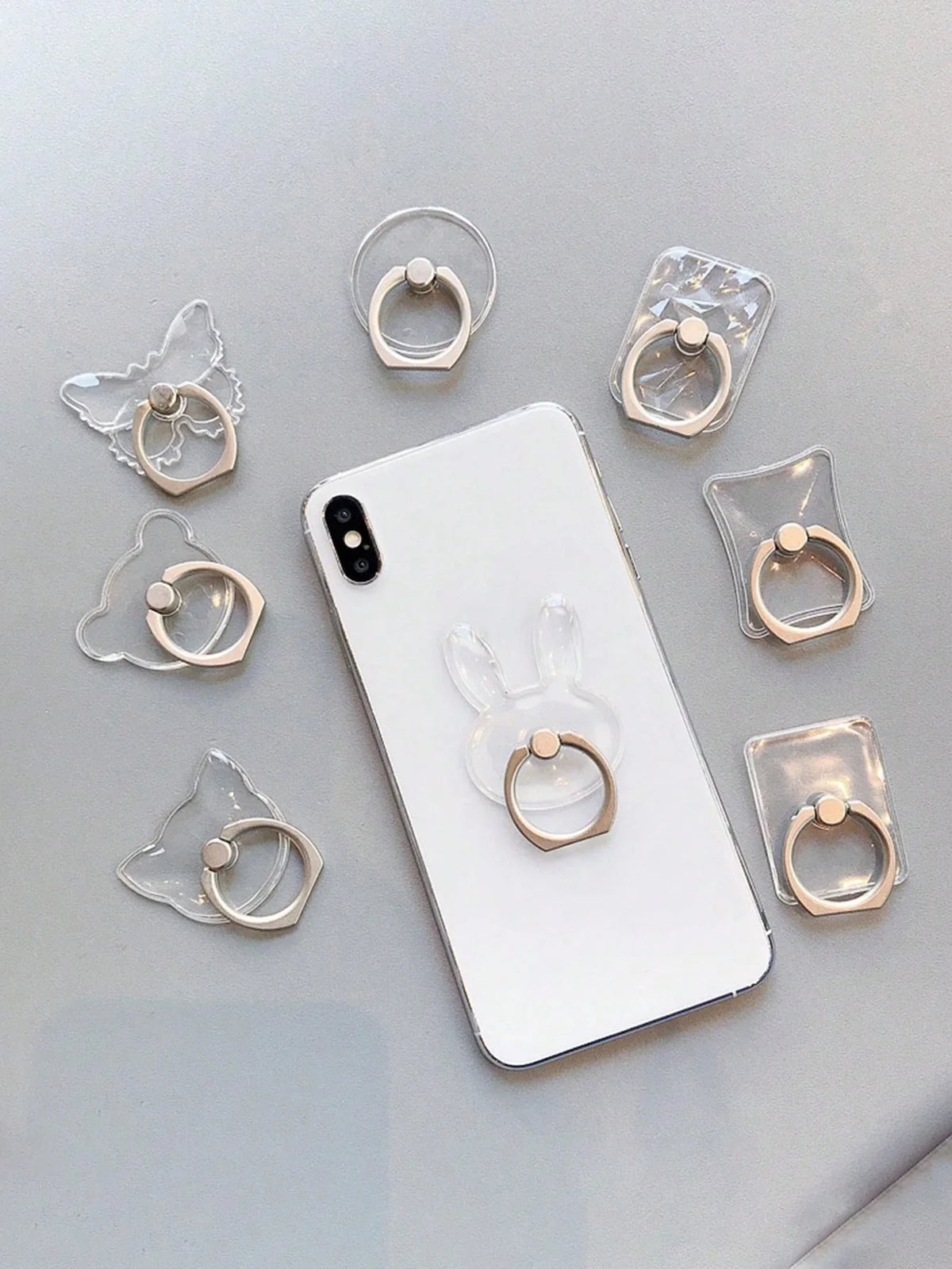 Acrylic Crystal Phone Ring Holder – Transparent Random Shape Phone Ring Holder Qme