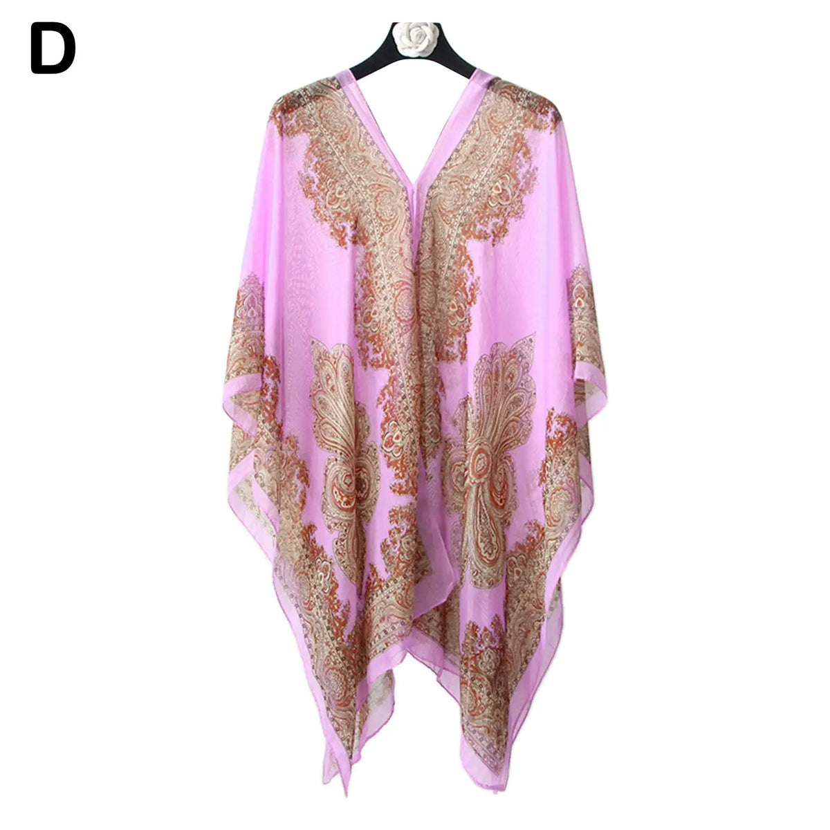 Women's Printed Chiffon Scarf Shawl – UV Beach Cover-Up Chiffon Scarf Shawl Qme purple