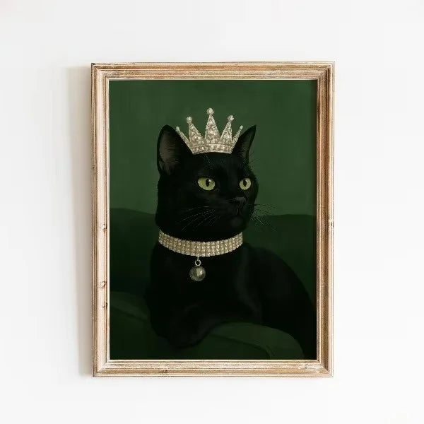 Peeping Black Cat Canvas Wall Art – Funny Minimalist Poster Canvas Wall Art Qst ZLH10165 20x30cm Unframed