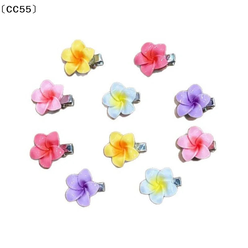 10-Piece Colorful Mini Flower Hair Clips & Hairpins Set Flower Hair Clips Qst