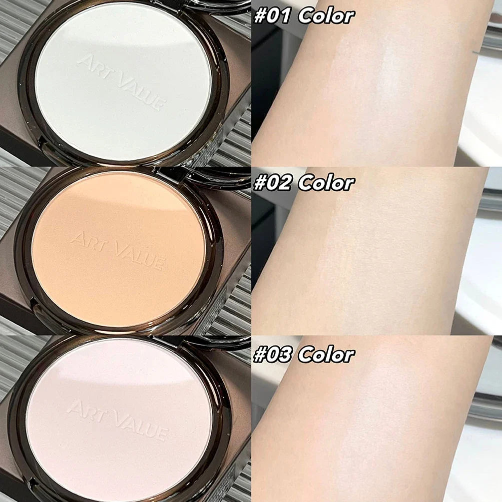 3-Color Pressed Powder Foundation – Oil Control, Long-Lasting Pressed Powder Foundation Qme