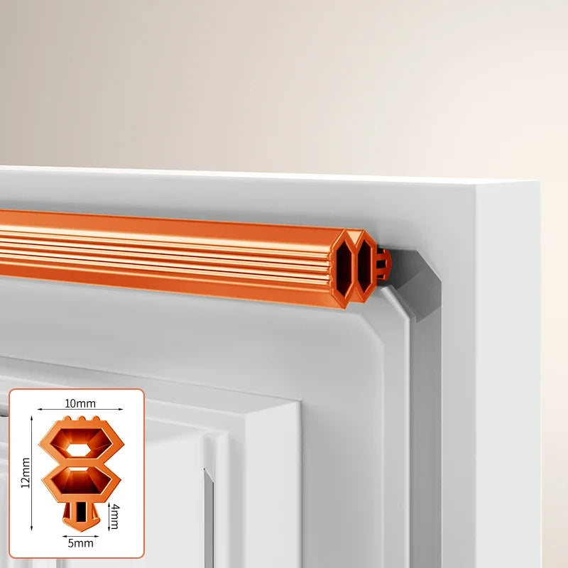 TPE Window Seal Strip Card Slot Flexible Bilateral 4M Roll Window Seal Strip Qme Orange 3pcs