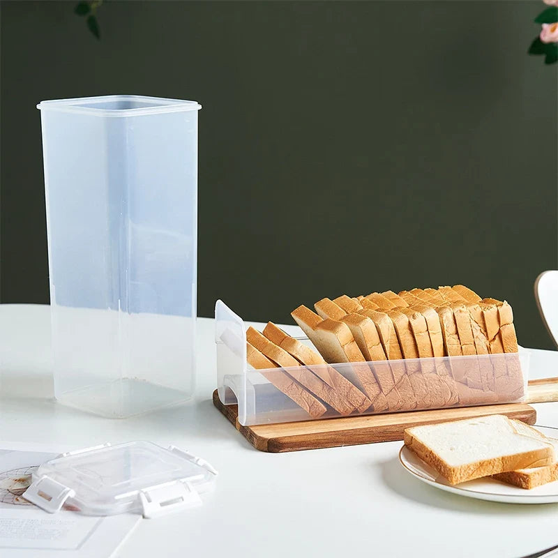 Airtight Bread Box Clear Loaf Container with Drawer Lid Bread Storage Box Qme