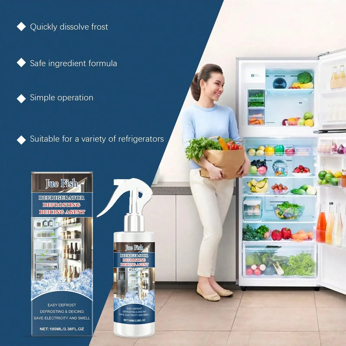 Refrigerator Defrost & Ice Removal Cleaner | Freezer Cleaner Appliance Cleaner Qme