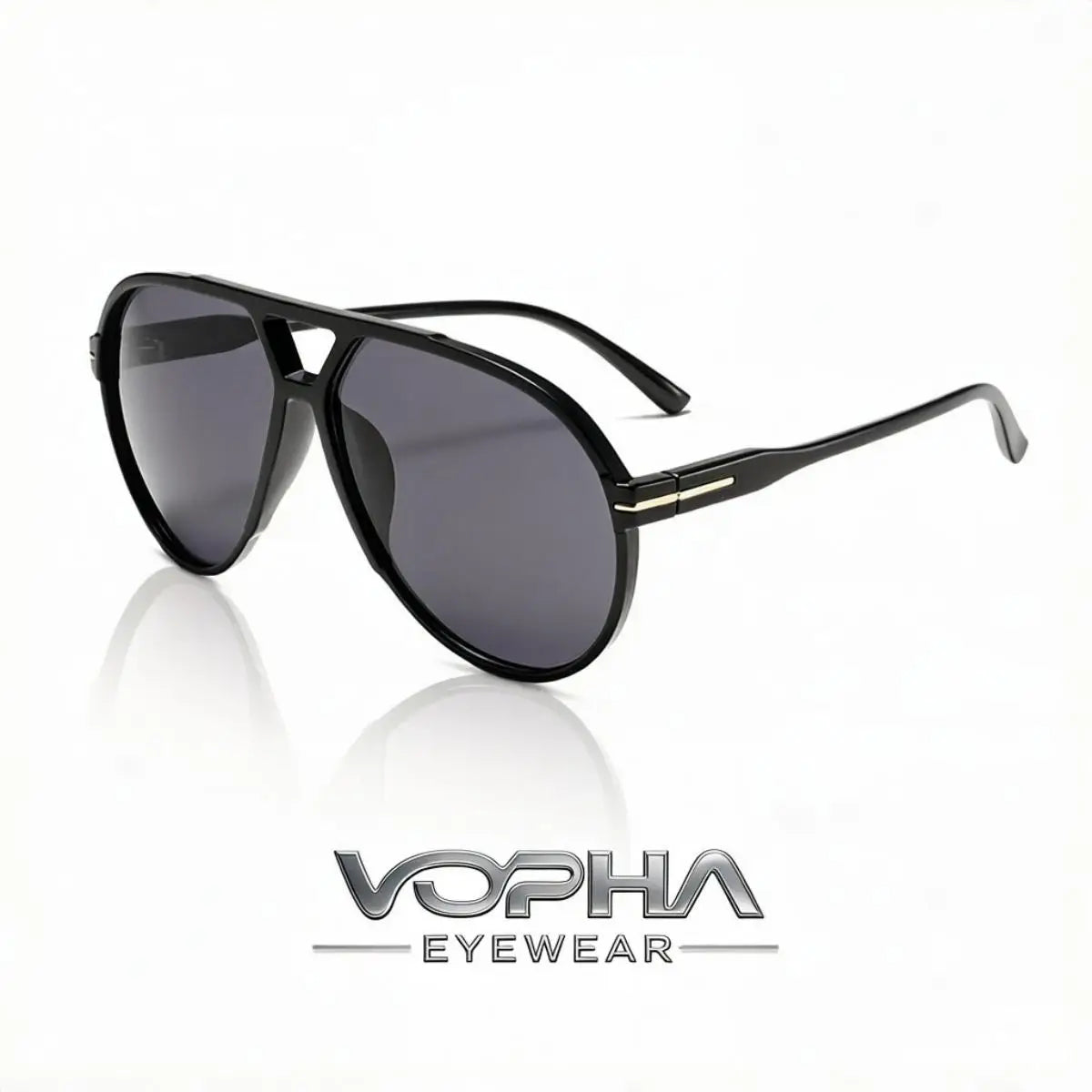 VOPHA Oversized Round Sunglasses UV400 Retro Pilot Style Fashion Sunglasses Qst Black gray