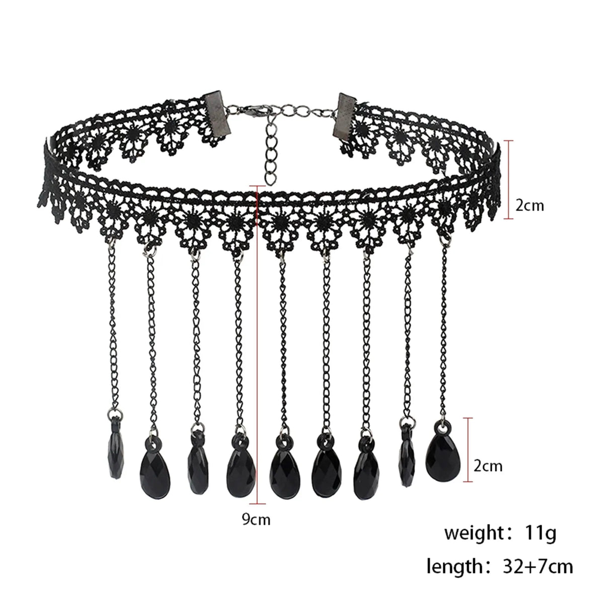 Punk Gothic Black Lace Neck Strap Choker Necklace Gothic Choker Necklace Qme