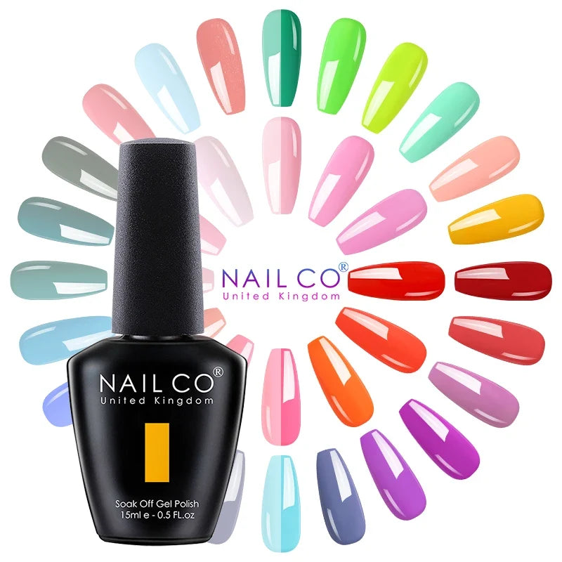 NAILCO Hybrid Gel Nail Polish Semi-Permanent UV Varnish 15ml Gel Nail Polish Qme