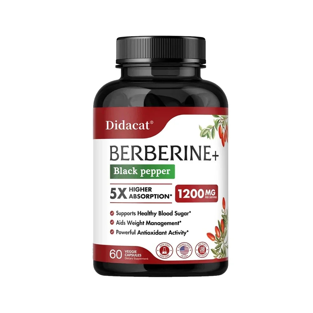 ZENVITALIZE 1200mg Berberine Supplement Capsules | Made in USA Berberine Supplement Qst 60 count-1 bottle