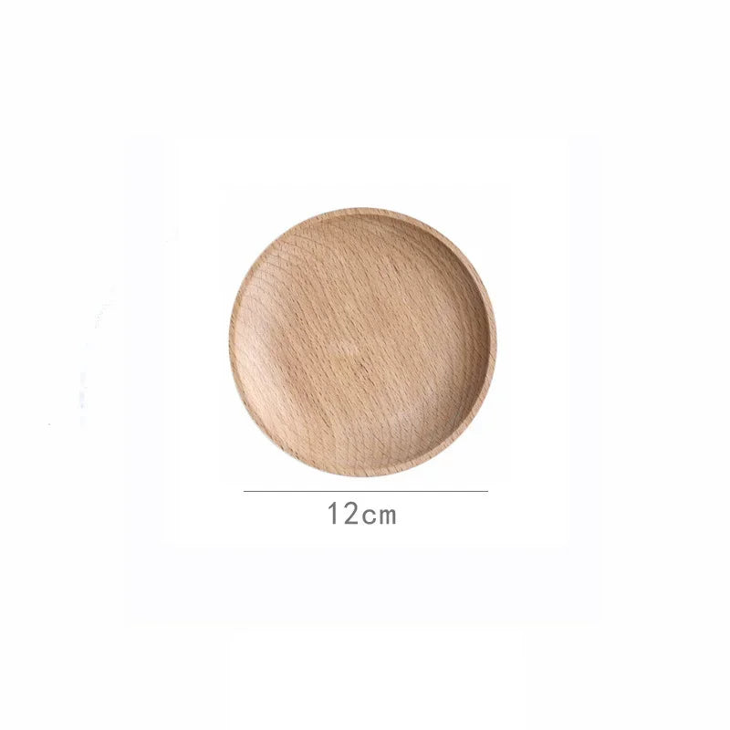 Japanese-Style Solid Beech Wood Oval Dessert Plate & Snack Tray Wooden Serving Tray Qme 03 M