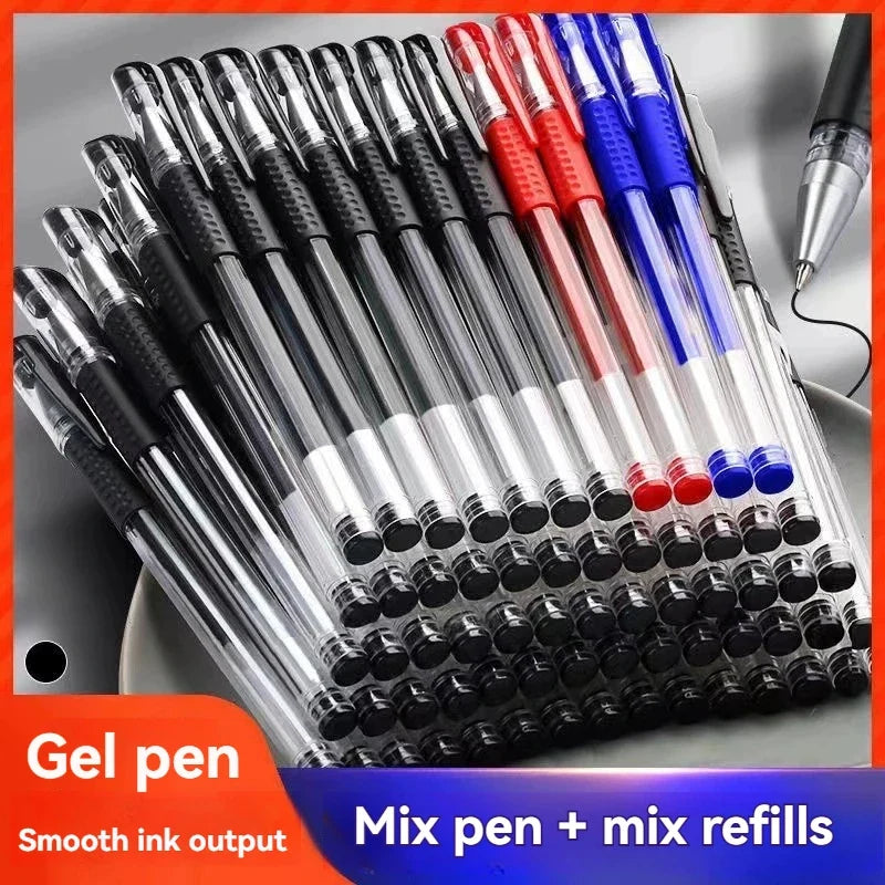 Kawaii Gel Pen Set – Black, Blue & Red Ink, Bullet Tip Gel Pen Set Qme
