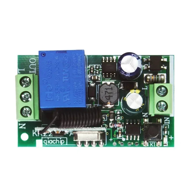 RF Remote Control Switch 1CH Relay Receiver – Garage, LED & Motor RF Relay Switch Qme