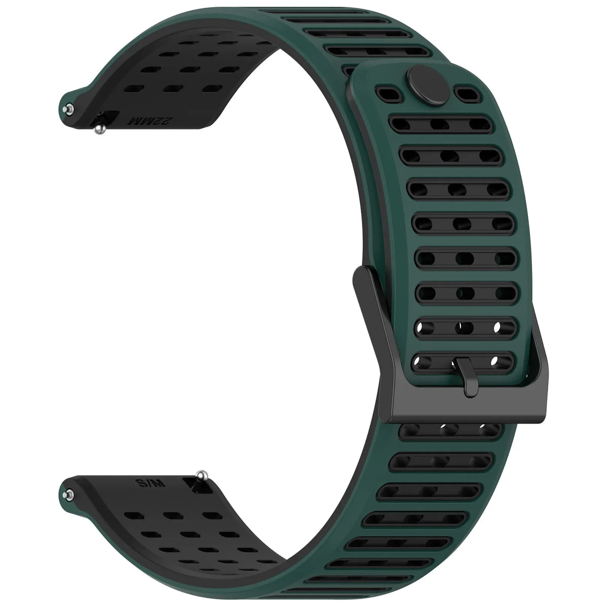 Two-Tone Silicone Strap for Suunto Vertical, RACE & Honor GS3 Silicone Watch Band Qme DGreen 22mm Universal band