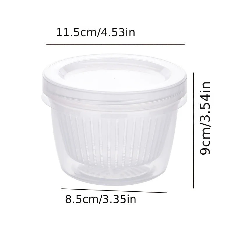 Scallion & Veggie Keeper Fridge Box with Drainage | 1 Pack Produce Storage Box Qme