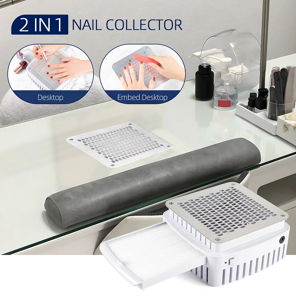 Professional Nail Dust Collector – Desktop Manicure Vacuum Nail Dust Collector Qst