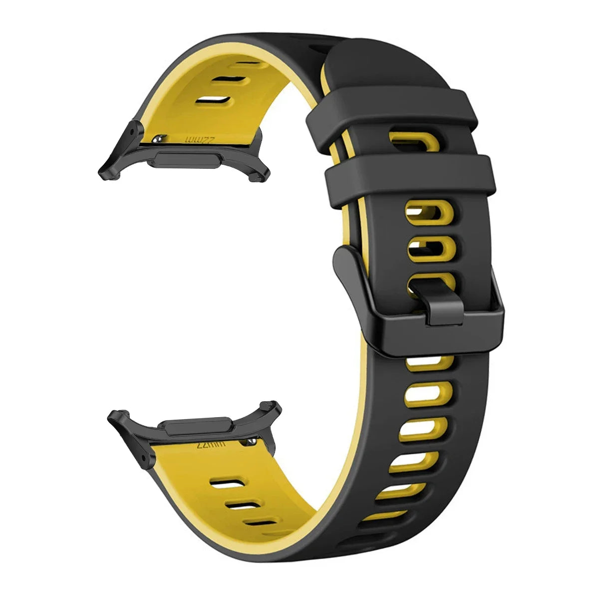 Silicone Sport Band for Samsung Galaxy Watch 7 Ultra | No Gaps Silicone Watch Band Qme Black Yellow Galaxy Watch 7 Ultra