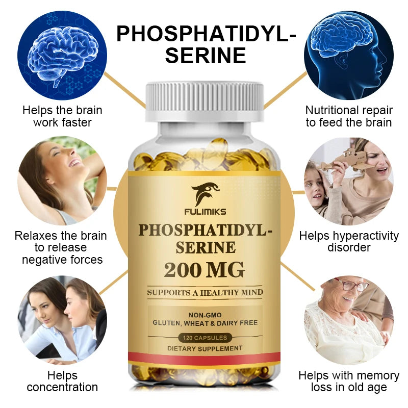 FULIMIKS Phosphatidylserine 200mg – Brain & Focus Soft Gels Brain Health Supplement Qst