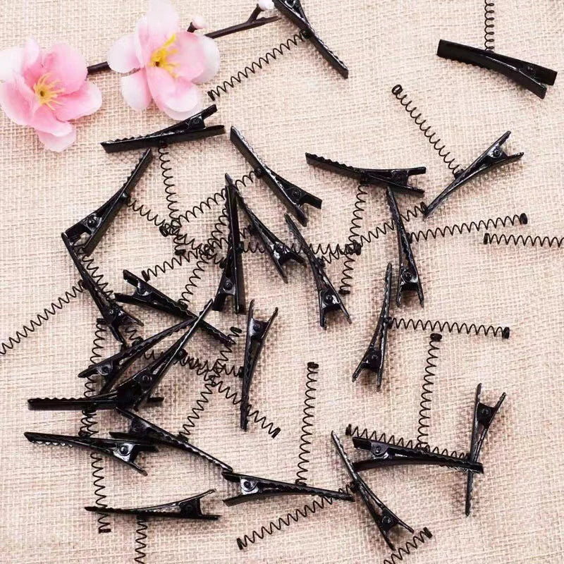 10 Pcs Black Metal Coil Spring Hair Clips 40mm DIY Craft Hair Clips Set Qst