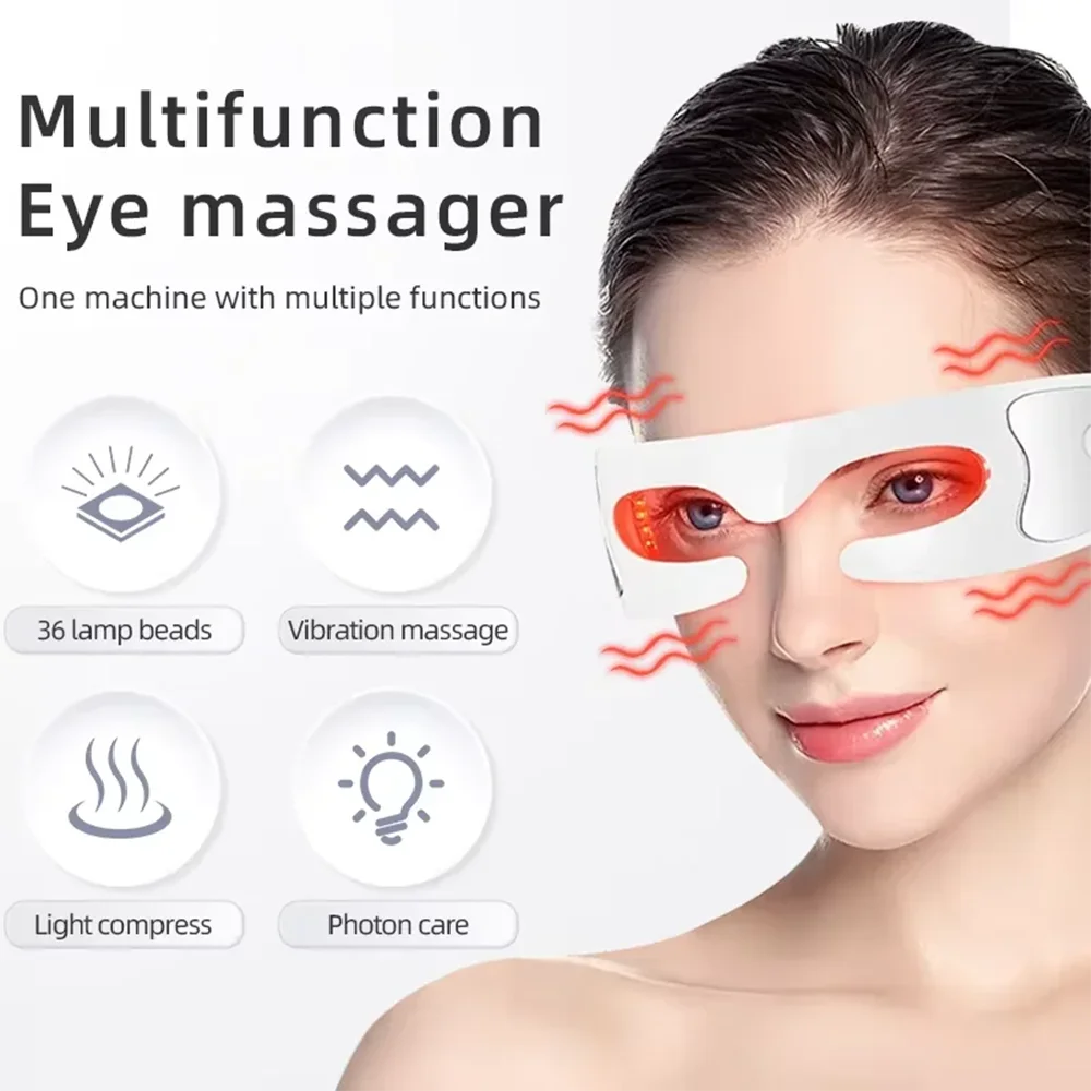 3D LED Eye Massager – Vibration & Photon Therapy Eye Care LED Eye Massager Qst