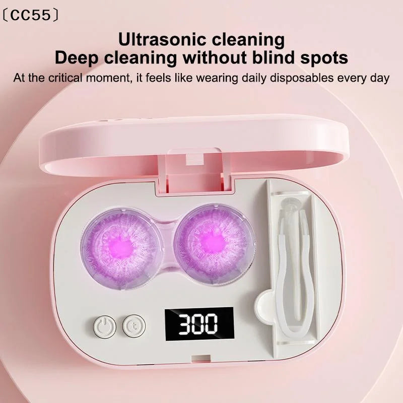 Portable Ultrasonic Contact Lens Cleaner Case USB-C Lens Cleaning Device Qst