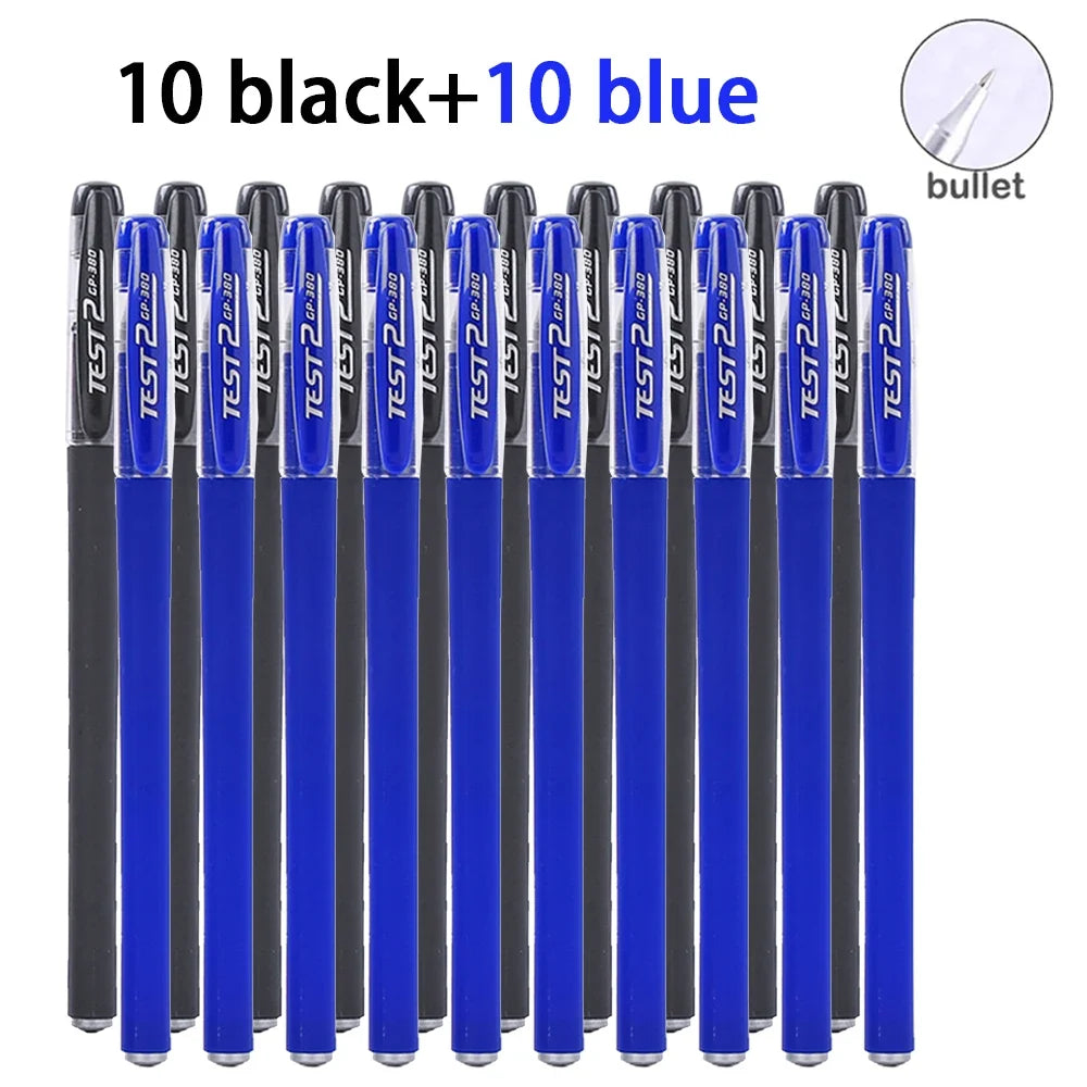 Minimalist Gel Pens 0.5mm Black Blue Red Rollerball – 20 Pack Gel Rollerball Pens Qme 10 black 10 blue