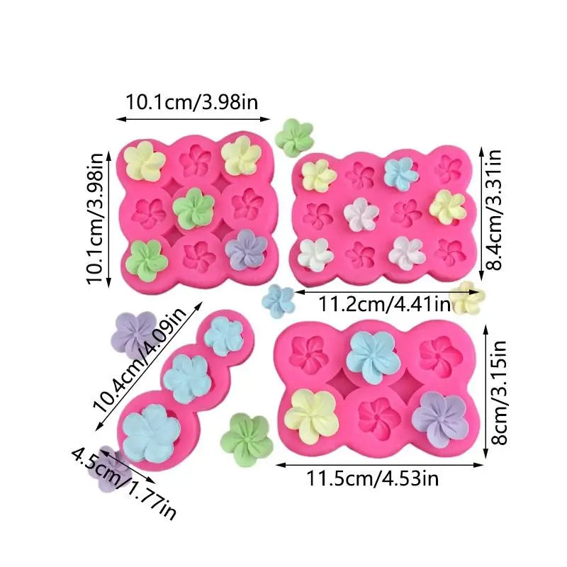 3D Flower Silicone Mold – Candle, Soap & Baking 3–12 Grids Silicone Baking Mold Qme