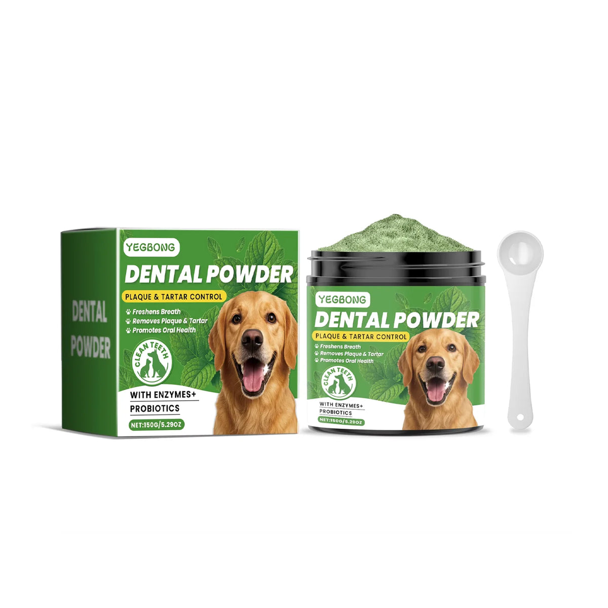 Yegbong Dog Dental Powder 150g – Tartar & Breath Care Pet Dental Powder Qst 150g