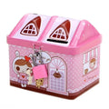 Cute Bear House Coin Bank – Kids' Metal Piggy Bank Gift Kids Coin Bank Qme pink