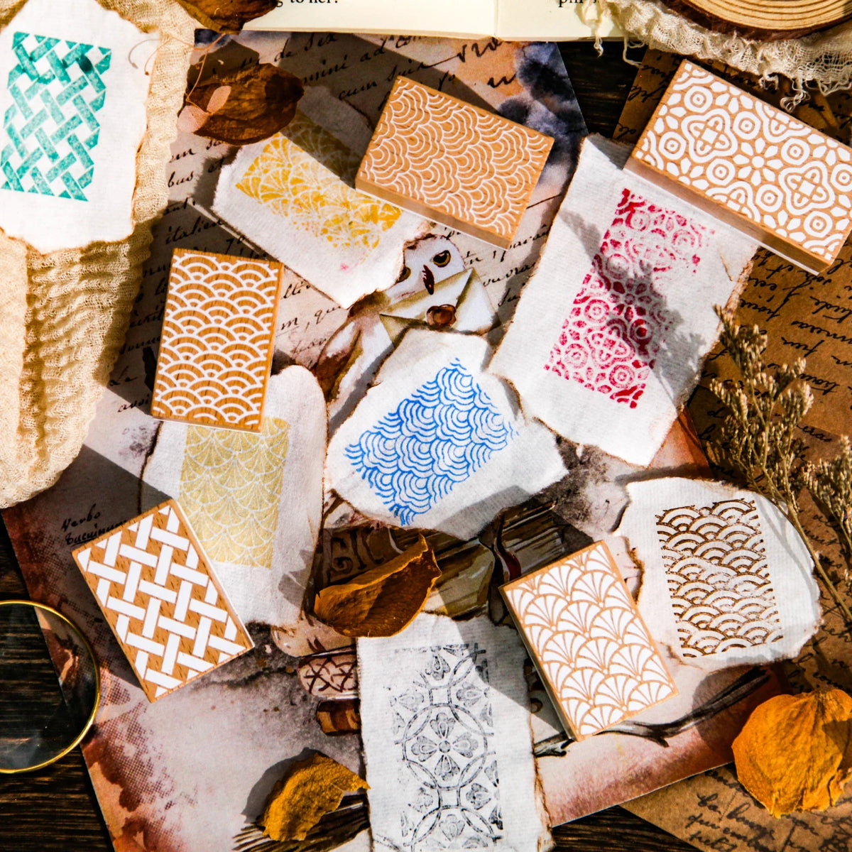 Vintage Wooden Rubber Stamp – Bottle & Flower DIY Craft DIY Craft Stamp Qme