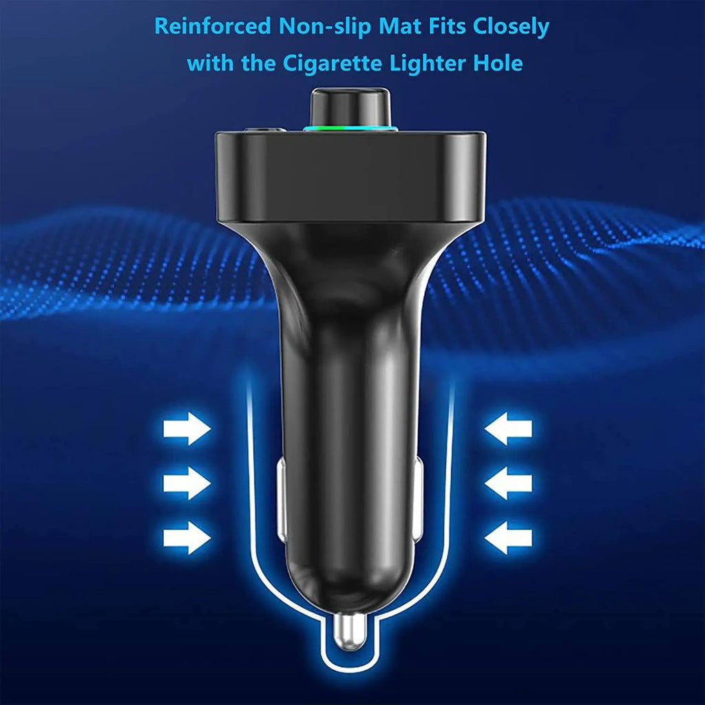 Bluetooth 5.0 FM Transmitter for Car | LED Display, Dual USB Car FM Transmitter Qme