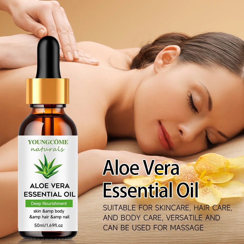 YOUNGCOME Pure Aloe Vera Oil – Moisturizer for Skin, Hair & Nails Moisturizing Hair Oil Qst