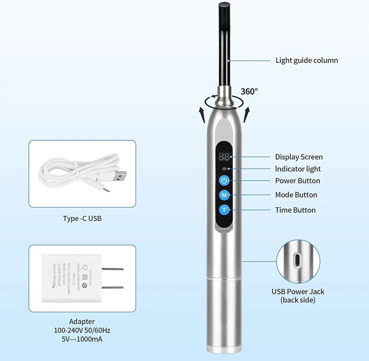 Red Light Therapy Device 660nm 850nm LED Wand – Oral & Body LED Light Therapy Device Qst