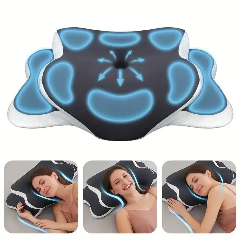 Ergonomic Memory Foam Butterfly Neck Pillow – Dual Height Memory Foam Pillow Qst
