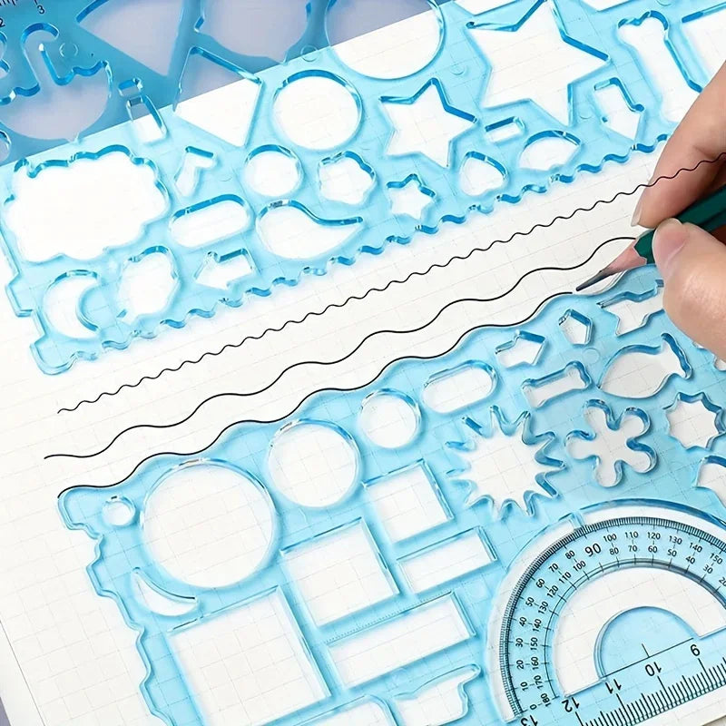 Multifunctional Geometric Ruler Set – Drawing & Crafting Tool Geometric Ruler Set Qme
