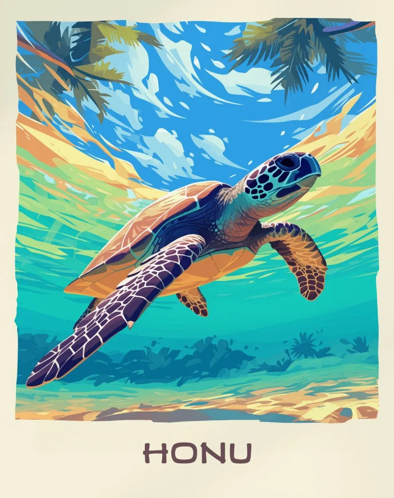 Wildlife Canvas Wall Art – Bear, Sea Turtle, Egret, Bighorn Canvas Wall Art Qst 11 50x70cm Unframed