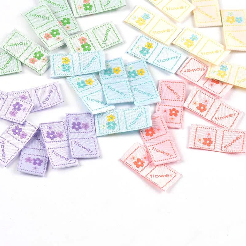 Mini Flower Embroidery Labels for DIY Sewing & Crafts – 50pcs Embroidery Sewing Labels Qme